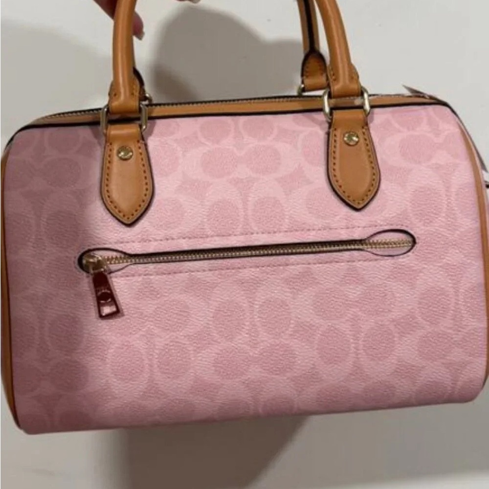 NWT!COACH Medium Rowan Satchel Bag In Signature Canvas With Charms(CEA18) - Picture 7 of 8